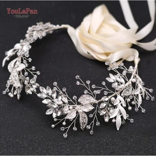 TOPQUEEN SH272 Wedding Sash Bridal Belts Floral Bridal Sash Rhinestone Flower Girl Sash Crystal Belt for Formal Dress Belt