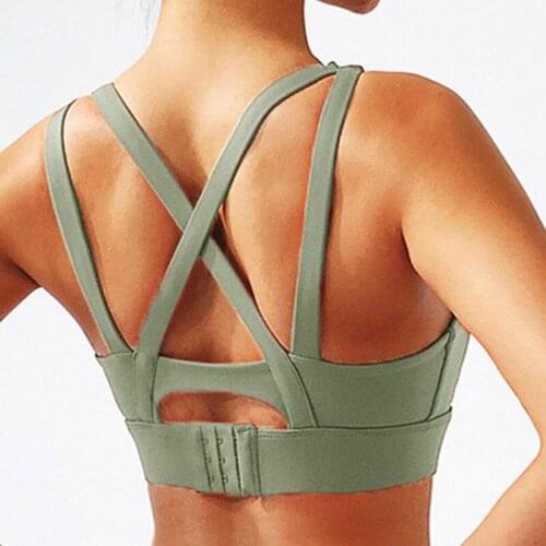 Cloud Hide Sexy Back Women Sports Bra Fitness Sport Crop Yoga Top Push up Gym Workout Running Shirt Shockproof Athletic Vest