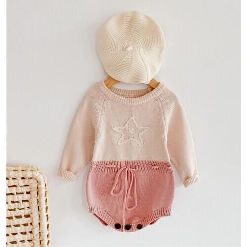 Winter Baby Girls Clothes Newborn Knitted Baby Romper Jumpsuit Woolen Cotton Infant Girl Romper Baby Sweater Bodysuit Onesie