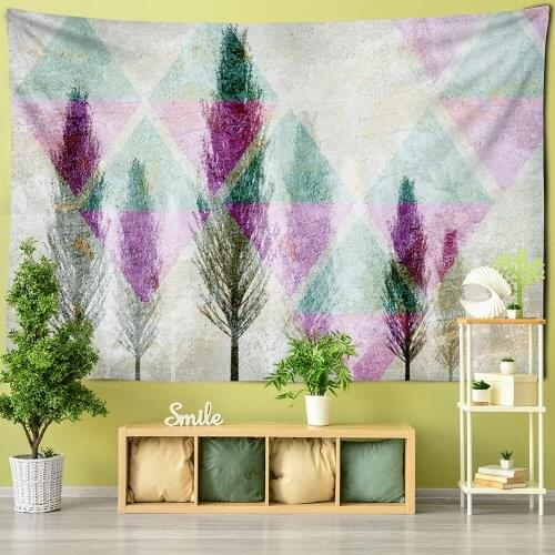 3D Gradient Colorful Plant Tapestry Wall Hanging Bohemian Printing Simple Wall Dormitory Bedroom Decor Background Cloth