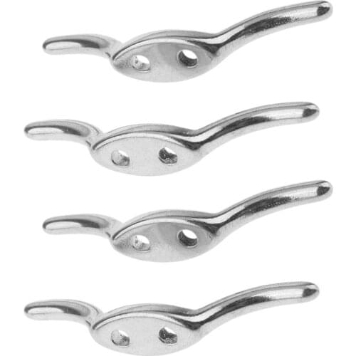 4Pcs 67mm 316 Stainless Steel Rope Cleat for Flags, Boats, Docks, Tarps and Awnings