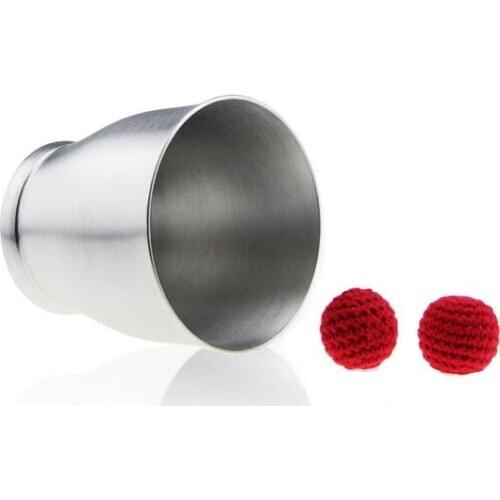 Aluminum Chop Cup large size Silver Magic Tricks Cup and Balls Close Up Magic Props High quality magnetic magic trick YH512