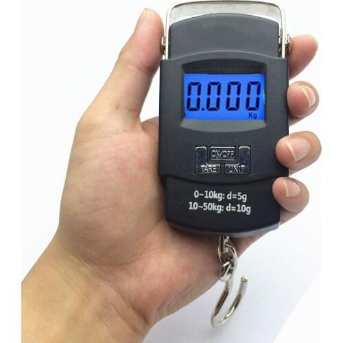 SANBEI 50kg 10g Mini Digital Scale for Fishing Luggage Travel Weighting Steelyard Hook Hanging Electronic Scale