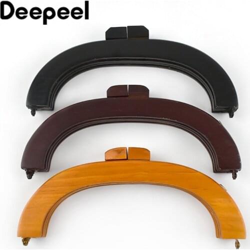 Deepeel 1pc 20*7.5cm Resin Head Wooden Bag Closure Handle Purse Sewing Brackets Kiss Clasp Handbag Wallet Sewing Accessories