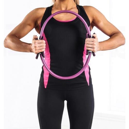 Gymnastic Aerobic Pilates Rings Yoga Ring Circle Fitness Wheel with Double Handle Body Massage Loop Lose Weight Equipment