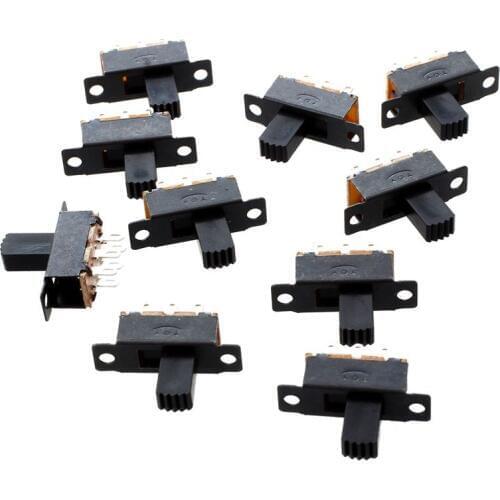 GTBL 10 Pcs 6 Pins 2 Positions DPDT On/On Mini Slide Switch