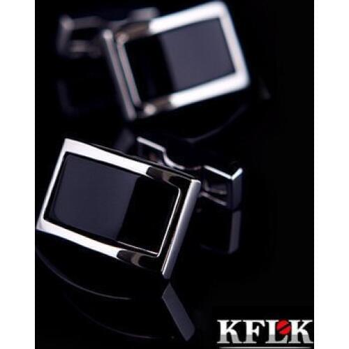 KFLK Jewelry shirt cufflinks for mens Brand Black Cuff link Fashion Button High Quality Luxury Wedding Groom Male guests