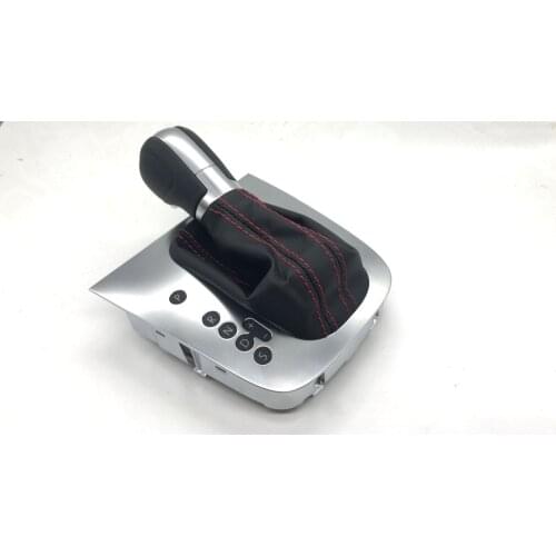 Leather Black Stitching Red Stitches DSG Gear Shift Knob Lever Cover For VW Golf 6 MK6 G T I Je.tta MK6 GLI