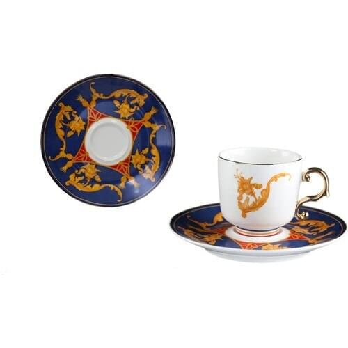LuckyArt Fıona Bone 6'lı Coffee Cup Set Turkish coffee Cup Pad Set