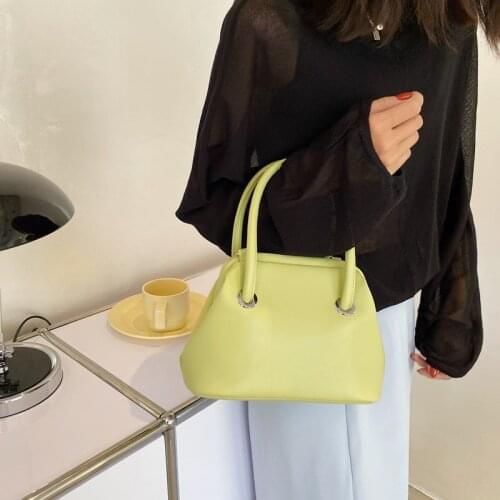 Fashion Clip Shell Bag Womens Shoulder Bag PU Leather Crossbody Bags Solid Color Armpit Bag Female Designer Handbags and Purses