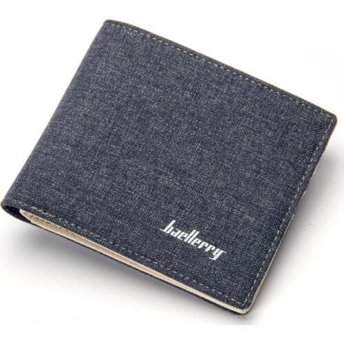 Fashion New Mens Wallets Quality 2 Fold Soft Canvas Linen Design Wallet Casual Short Style 3 Colors ID Credit Card Holder Purse