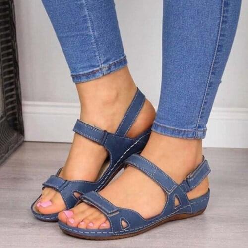 Fashion Women Sandals Hook Loop Women Shoes Comfortable Flat Sandals Ladies Open Toe Beach Ladies Shoes Plus Size Shoes Women