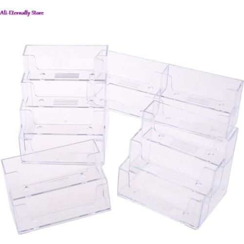 Desktop office business card holder transparent counter display stand accessory
