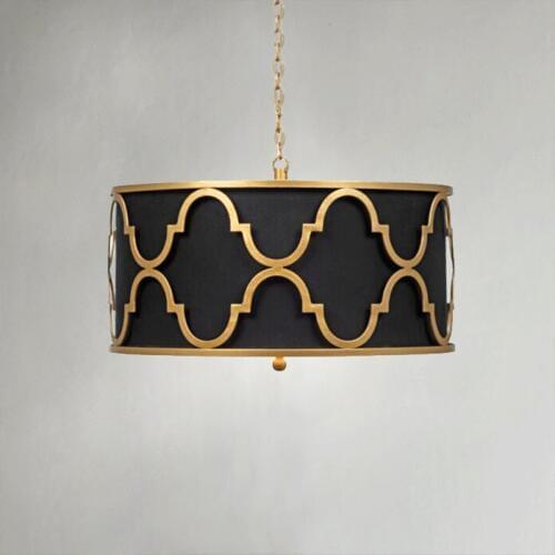 American style retro Pendant Lights bedroom living restaurant Iron golden fabric pendant bag white/ black lamps LU628 ZL450