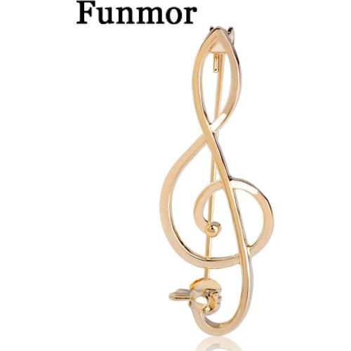 Simple Style Music Note Brooches & Corsage Gold Large Broches Special Unisex Broche Hijab Pin Up Clip Scarf Broche Bijoux