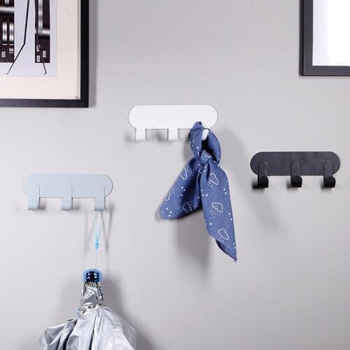 Simple large-size iron-art hook with no-mark strong metal hook and hook door, and 3 hook and sundries in the wall