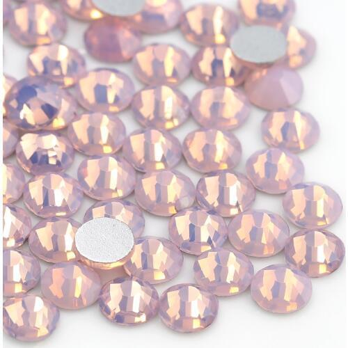 Pink Opal ss3-ss20 1440pcs/lot Non Hotfix Rhinestone Flatback Round Glue On Rhinestones 3d Nail Art Decorations Diy