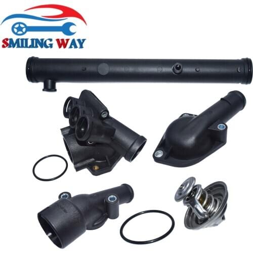 Coolant Water Pipe Hose Flange Neck Tube Thermostat Housing Kit For VW Corrado Golf Passat Sharan Transporter IV Vento Jetta