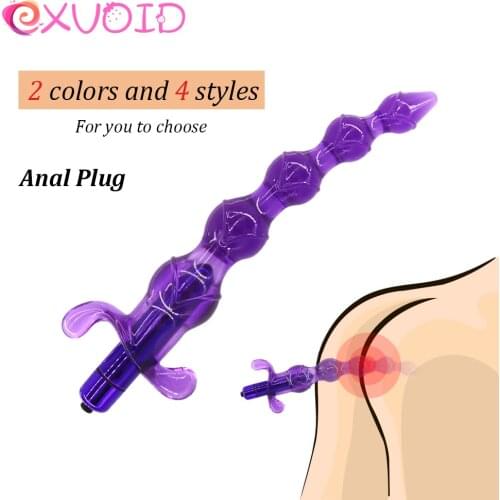 EXVOID Silicone Butt Plug Vibrator Sex Toys for Women Men Gay Adult Products G-spot Prostate Massager Jelly Anal Plug Vibrator