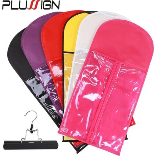 Plussign Wig Storage Bag With Hanger Holder Case Wigs Pouch Water Dust-Proof Organizer Protect For Professional Hair Extensions