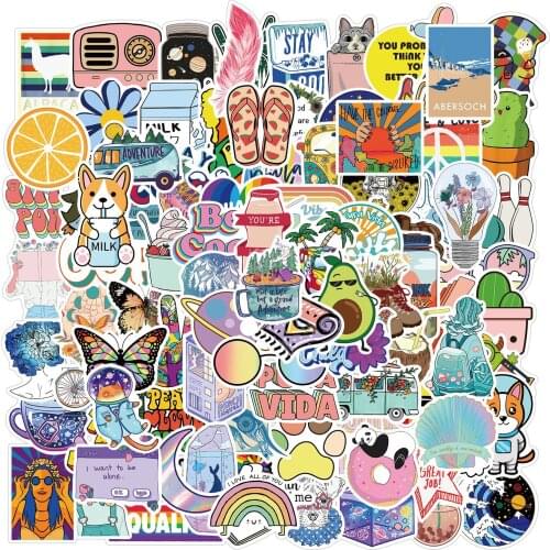 10/50/100pcs VSCO Vinyl Stickers Girl Essential Stuff for Water Bottles Stickers Suitable for Luggage Laptop Trendy Stickers