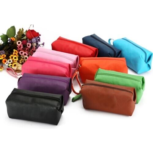 New Spring Summer Handbag Makeup Hand bag PU Leather bag Portable Make Up Organizer Handbag Women Casual Travel Bag FA$B