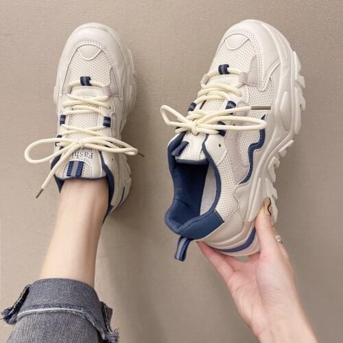 Womens Flats 2021 Spring Autumn New Sport Mesh Breathable Shoes Fashion Designer Lace Up Running Walking Sneakers Mujer Zapatos