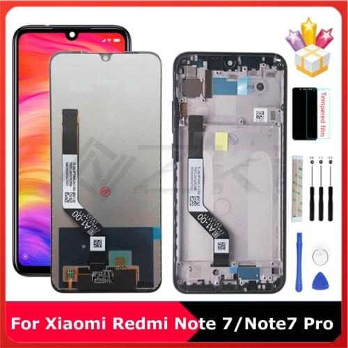 6.3'' For Xiaomi Redmi Note 7 LCD Panel Glass Touch Screen M1901F7G For Redmi Note 7 Pro Display Digitizer Assembly Parts +Frame
