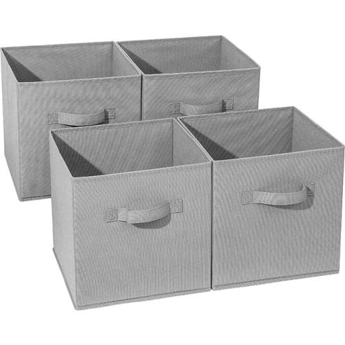 1 Pack Foldable Storage Bin Collapsible Sturdy Storage Basket Cube W/Handles for Organizing Shelf Nursery Home Closet Grey