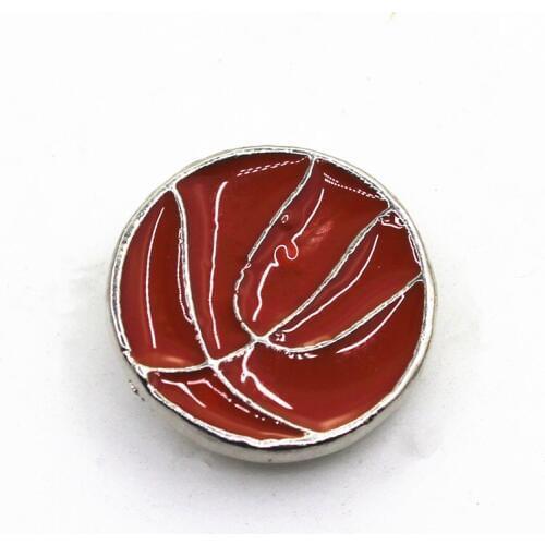 10pcs/lot Basketball Snap Button charm fit 18mm Snap Necklace charms Bracelet Bangles DIY Jewelry Snap Pendant Charms