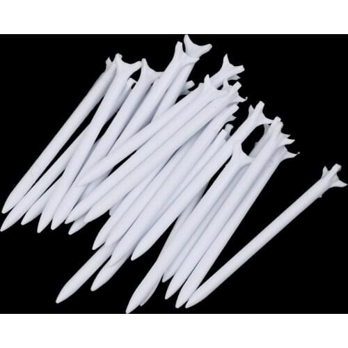 25 Pieces Premium 82mm Plastic Golf Tees Sets Golf Accessory Equipment White