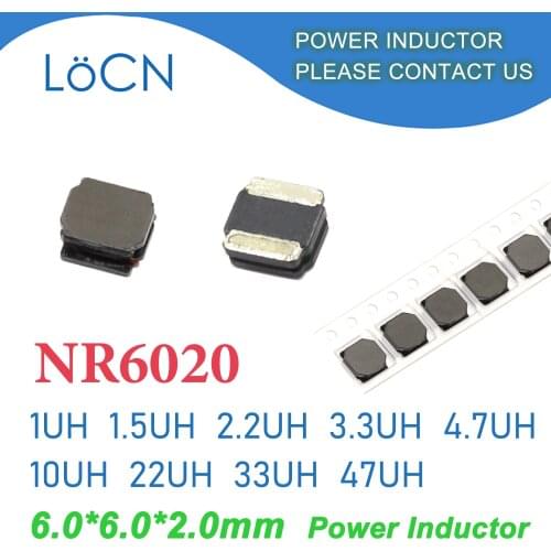 3000Pcs NR6020 SMD Inductor Power Shielded Wirewound 1UH 1.5UH 2.2UH 3.3UH 4.7UH 10UH 22UH 33UH 47UH 6.0*6.0*2.0 Power Inductor
