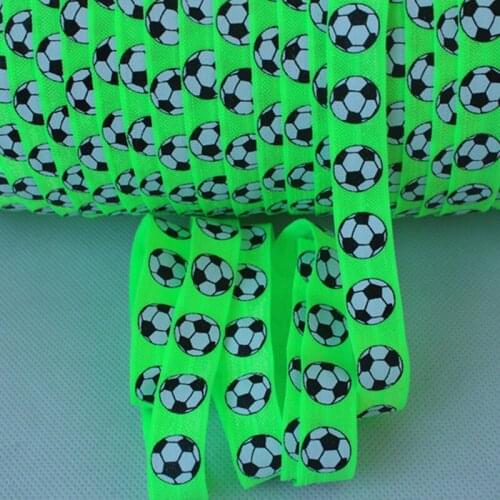 5/8 inch Football Printed Ribbon Elastic Ribbon 50 Y/ Roll