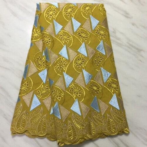 African Lace Fabrics 2021 Embroidery Cotton Lace Fabric With Stones Nigerian Lace Fabric For Wedding Dress Party VMP5043