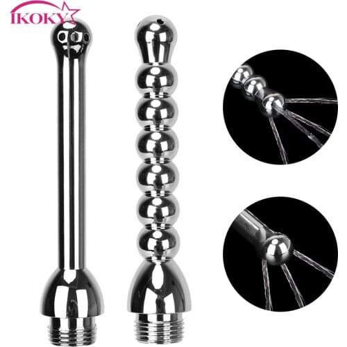 Anal Beads Anus Clean Plug Kit Anal Enema Cleaner Aluminum Alloy Vaginal Cleaning Shower Nozzle Sex Tools for Couples