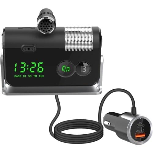 Car FM Transmitter Bluetooth QC3.0 USB Car Charger AUX Handsfree bass booster Wireless Car Kit FM Radio Modulator MP3 Player