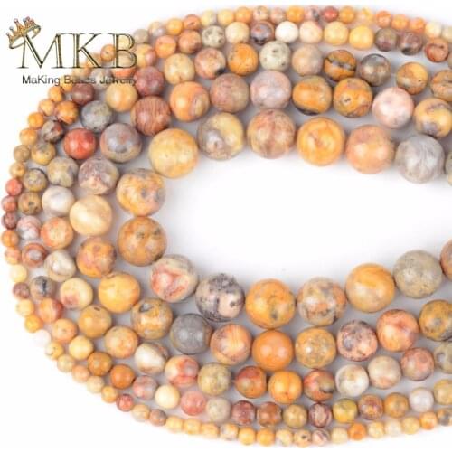 Natural Round Crazy Agates Stone Beads Diy Bracelet Necklace Jewellery 6 8 10 12mm Spacer Loose Beads For Fashion Jewelry Making