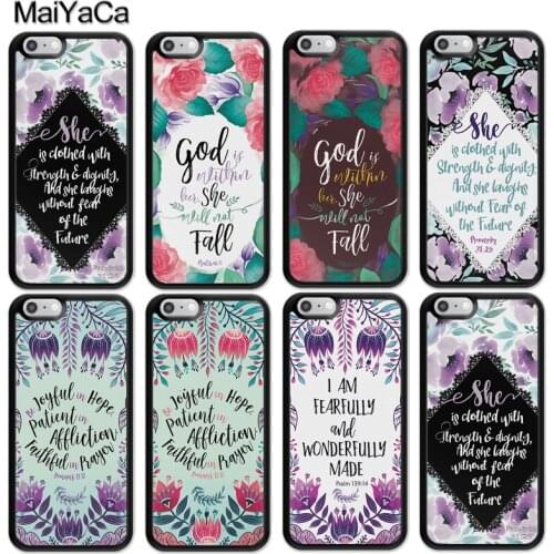 MaiYaCa Bible Verses Quotes Flower Design Case For iphone 12 mini 11 Pro MAX X XR XS MAX SE 2020 6S 7 8 Plus 5S Cover