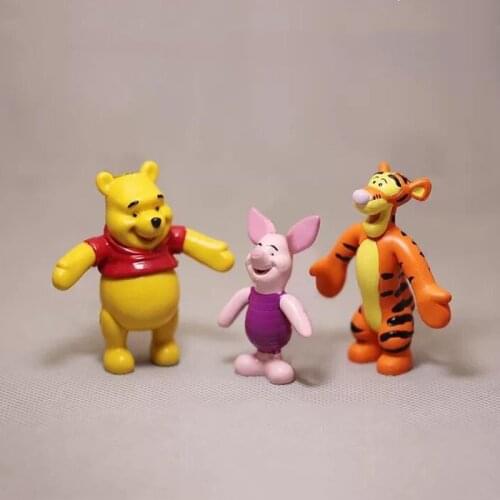 3pcs Disney Winnie the Pooh Piglet Tiger 5-6cm Action Figure Anime Decoration Collection model for kids gifts