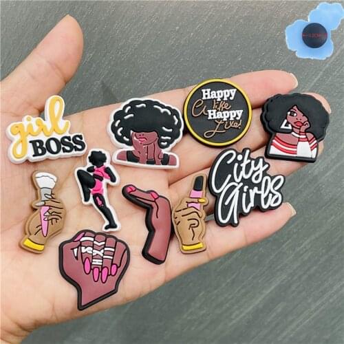 Good Quality 1pcs PVC City Girls Kids Shoes Accessories Garden Shoe Decorations Fit Croc Jibz Charm Birthday Present