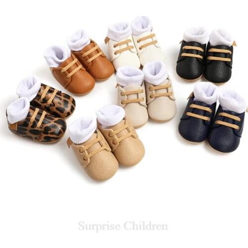 Newborn Girl Boy Warm Autumn Winter Non-slip Soft-sole Rubber Leather Multi-Color Crib Shoes Infant Anti-slip Prewalker Sneaker