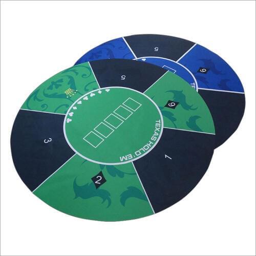1.2x1.2m Round Game Table Mat Rubber Table Top Cloth Casino Poker Board Game Texas Hold'em Gambling Gaming Pad