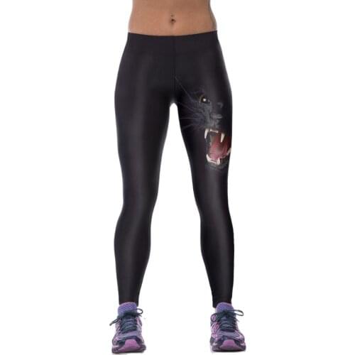 New 3D Black Cat Women Sports Pants Brown Tiger Printing Red Yoga Leggins Plus Size 3 Patterns