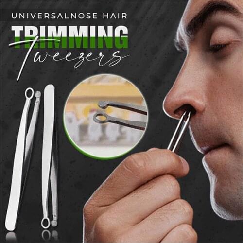 Light Stainless Steel Nose Hair Removal Tweezers Universal Round Head Eyebrow Tweezers