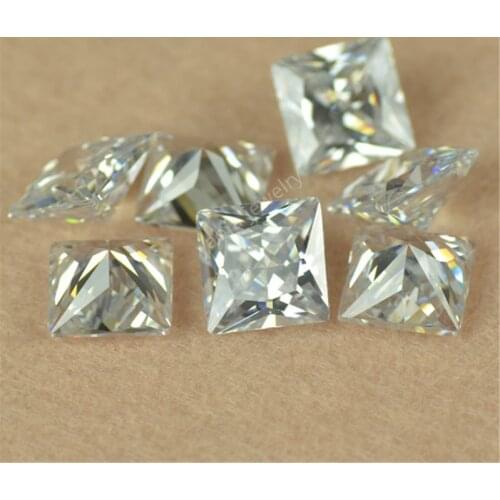 Hot Sale Moissanites 1 Carat 5.5*5.5mm D Color VVS1 Princess Cut Square Shaped Diamond Stone Moissanite For Jewelry