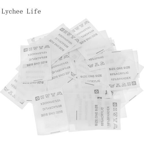 Lychee Life 100Pcs Satin Label Tags DIY Cloth Garment Labels For Colthing Diy Sewing Accessories