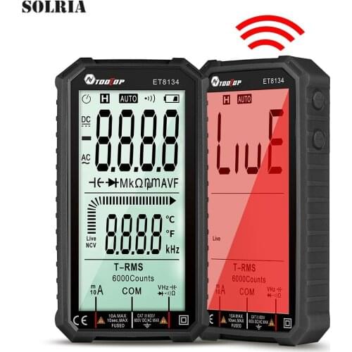 4.7 Inch ET8134 Multimeter LCD DC/AC Current Voltage Current Capacitance Measurement Tester Measuring Meter NCV Tester