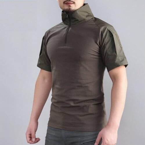 Shanghai Story Men Camouflage Light Weight Short Sleeve Shirt Frog Shirt Tactical Gear Military Airsoft Special Ops Combat Shirt