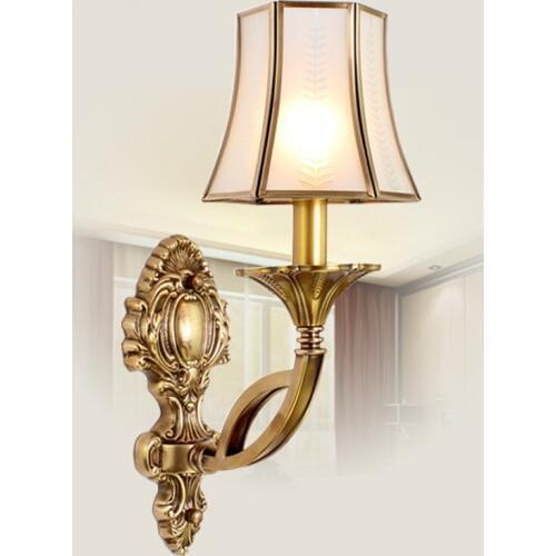 European - style full copper wall lamp bed first double - headed copper candle wall lamp room retro simple simple LU623 ZL143