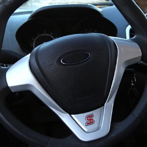 New Sale Car Refit Accessories for Ford New Fiesta MK7 2009-2017 Ecosport 2012-2017 Car Steering Wheel Covers Trim Sticker